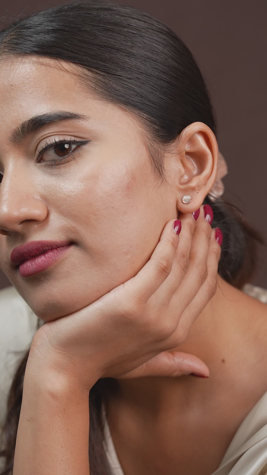 Rose Gold Tiny Pearl Stud Earrings