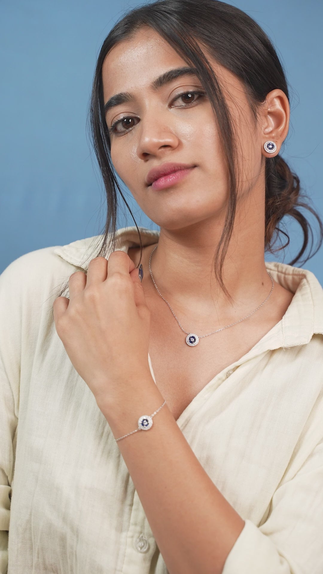 Evil Eye Pavé Medallion Chain Bracelet
