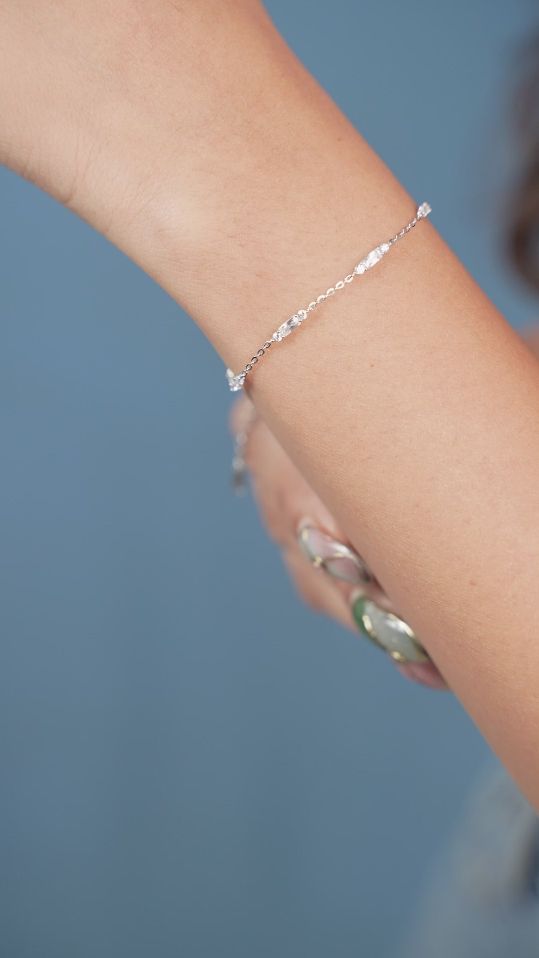 Marquise Crystal Station Chain Bracelet